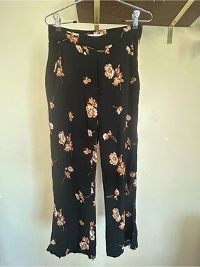 Capulet Black Pants with Tan Floral Print